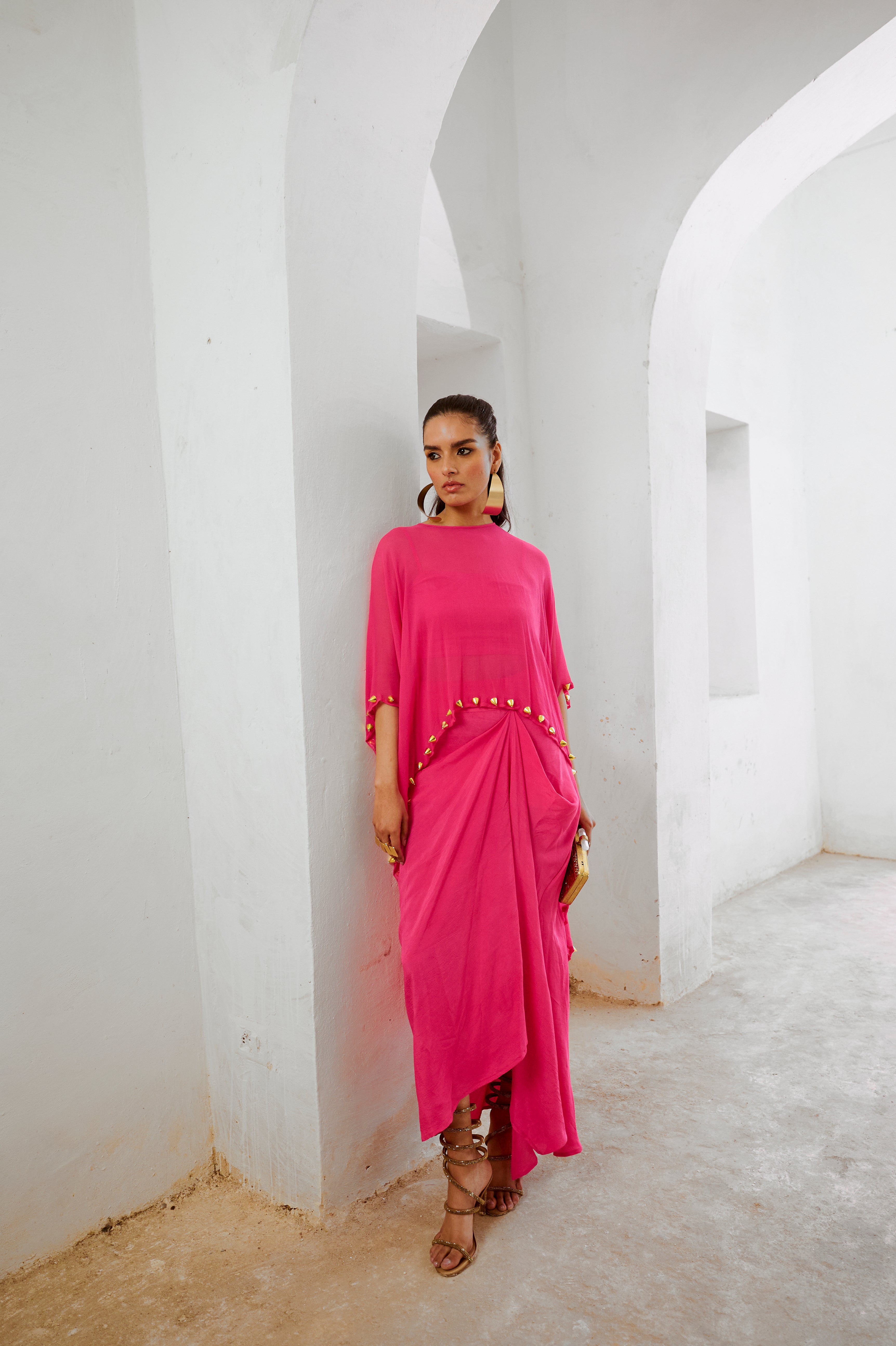 Aditi Rao Hydari in our Custom Black Gulbahar Cape & Skirt Set