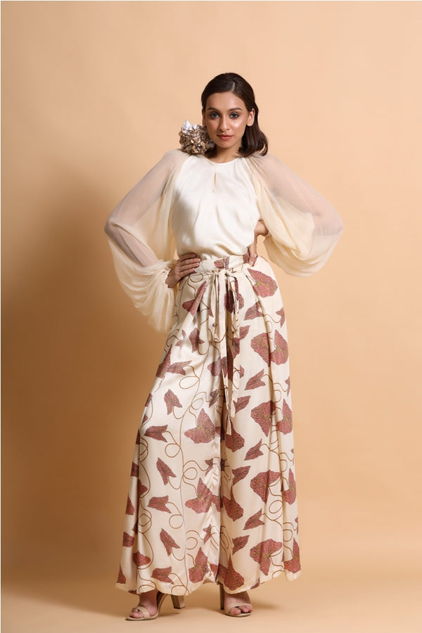 Fawn Wrap Pants and Balloon sleeve top