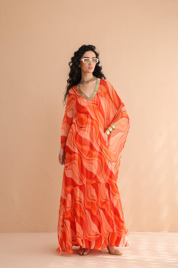 Sunset tier kaftaan & dress set