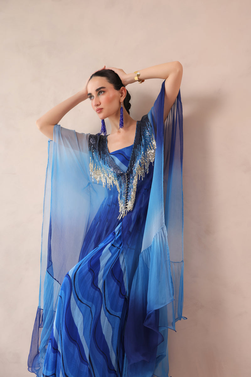 Amber & Ocean Blue Bling Kaftaan Only
