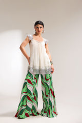 The beverly hills crème tunic with bell-bottoms set
