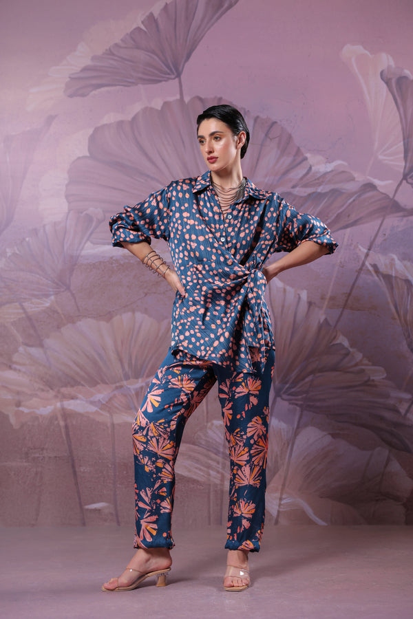 Prussian blue Chatterjee Co-ord set