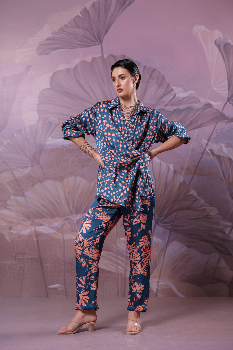 Prussian blue Chatterjee Co-ord set