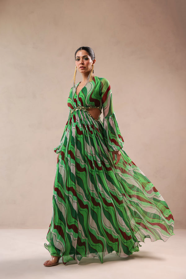 The Green Queen Peekaboo Waist line dress