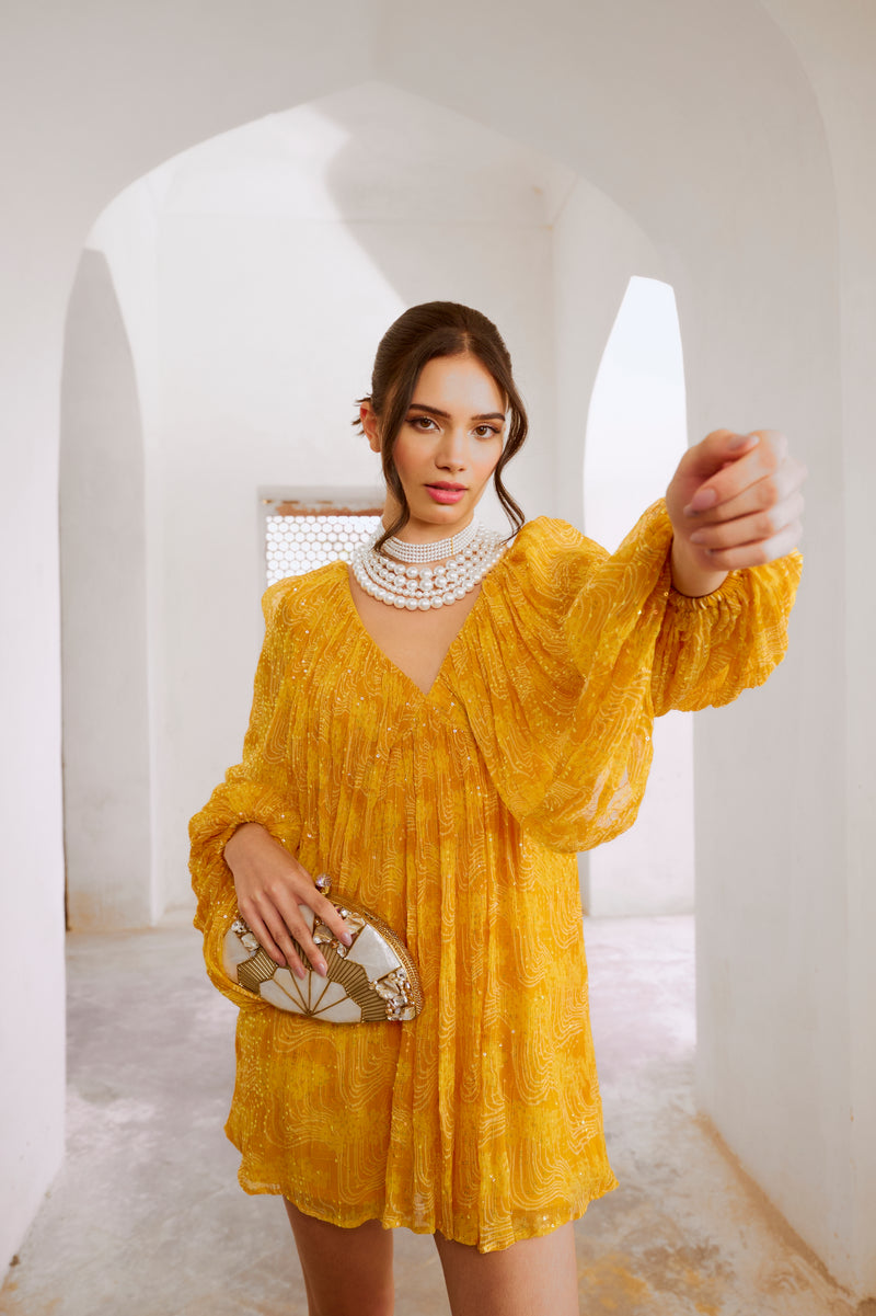marigold yellow dress Moment Mini - Daisy remains a fan favorite Esther Gown - Marigold