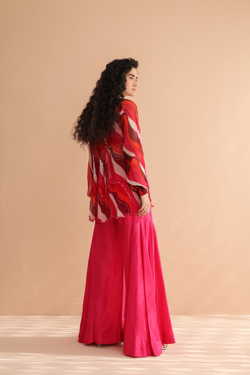 Bloody Mary tunic with exaggerated bell-bottoms