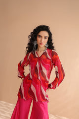 Bloody Mary tunic with exaggerated bell-bottoms