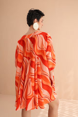 The Tangie Wave Lehar Print Mini Dress