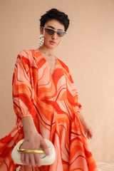 The Tangie Wave Lehar Print Mini Dress