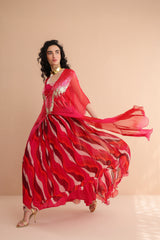 Rose & Pink Bling Kaftaan with Dress set