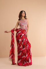 The cosmo politian saree with ambi backless blouse