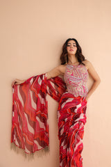 The cosmo politian saree with ambi backless blouse