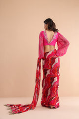 The cosmo politian saree with bohemium blouse