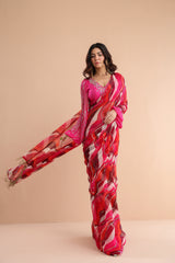 The cosmo politian saree with bohemium blouse