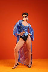 The california blue bikini coverup set