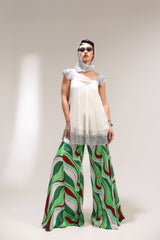 The beverly hills crème tunic with bell-bottoms set