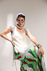 The beverly hills crème tunic with bell-bottoms set