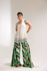 The beverly hills crème tunic with bell-bottoms set