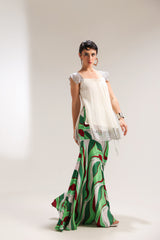 The beverly hills crème tunic with bell-bottoms set