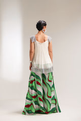The beverly hills crème tunic with bell-bottoms set