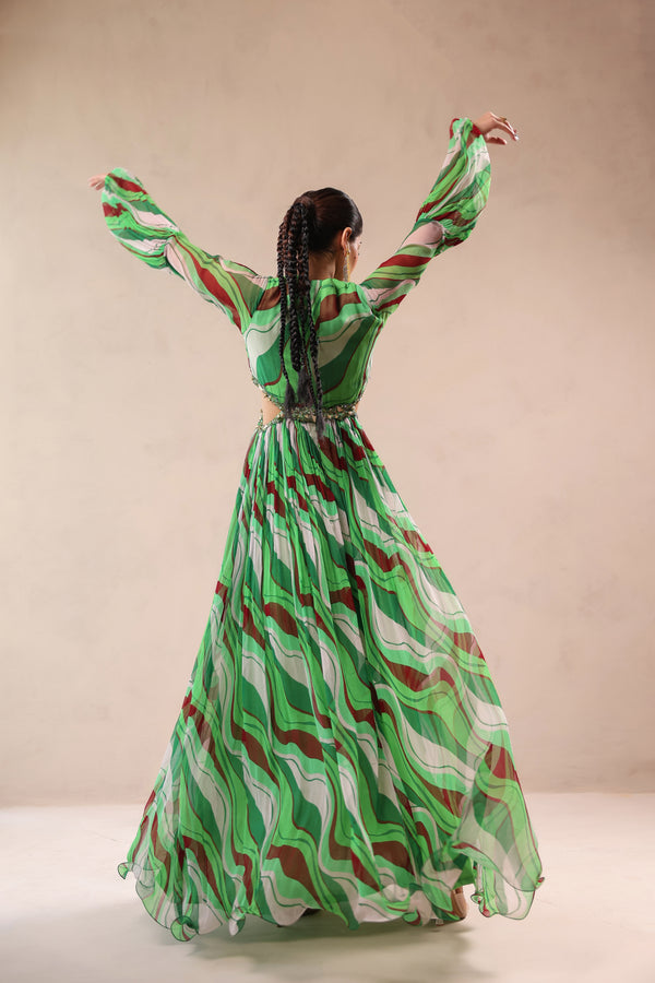 The Green Queen Peekaboo Waist line dress