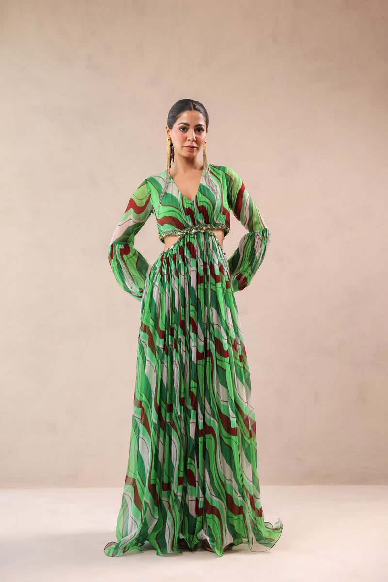 The Green Queen Peekaboo Waist line dress