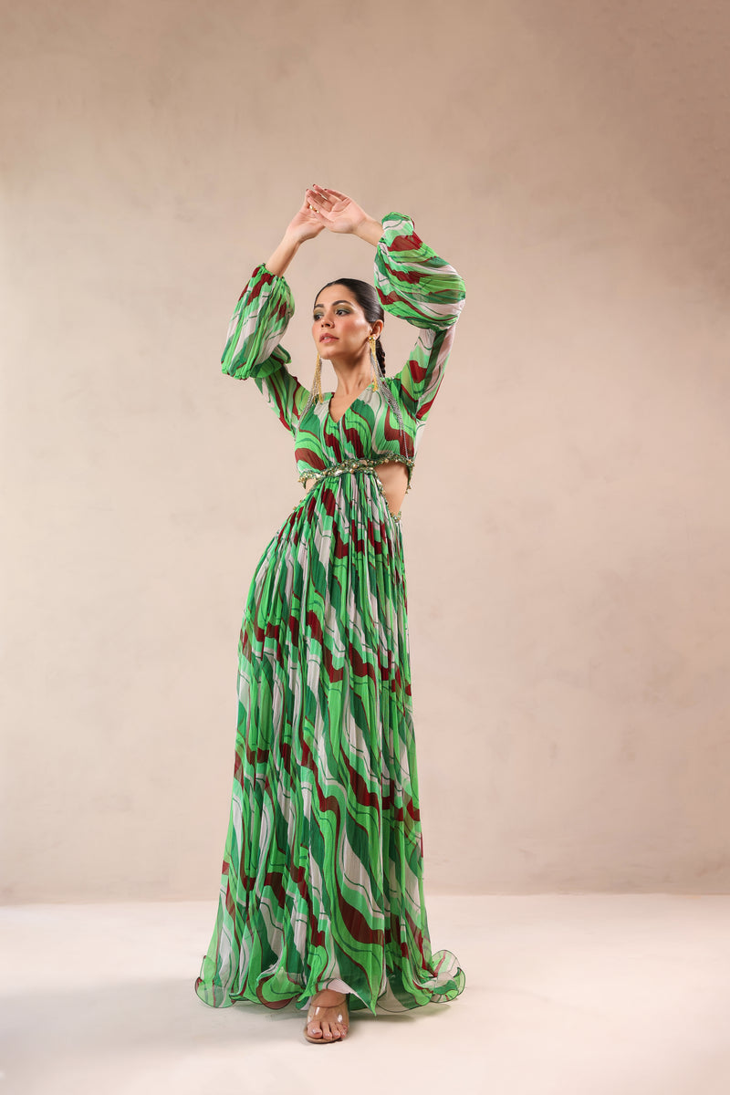 The Green Queen Peekaboo Waist line dress