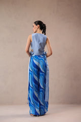 The Swagger Sheesha koti pant  set in ocean & atlantic lehar
