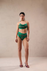 Santa monica  green bikini coverup set