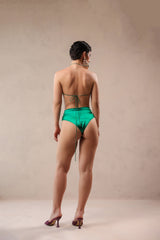 Santa monica  green bikini coverup set