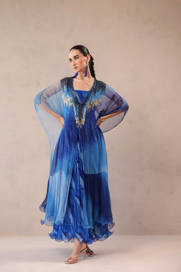 Amber & Ocean Blue Bling Kaftaan Only