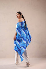 Atlantic Blue cruise cape with creme fall pants