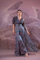 The Telegraph prussian blue cowl jumpsuit