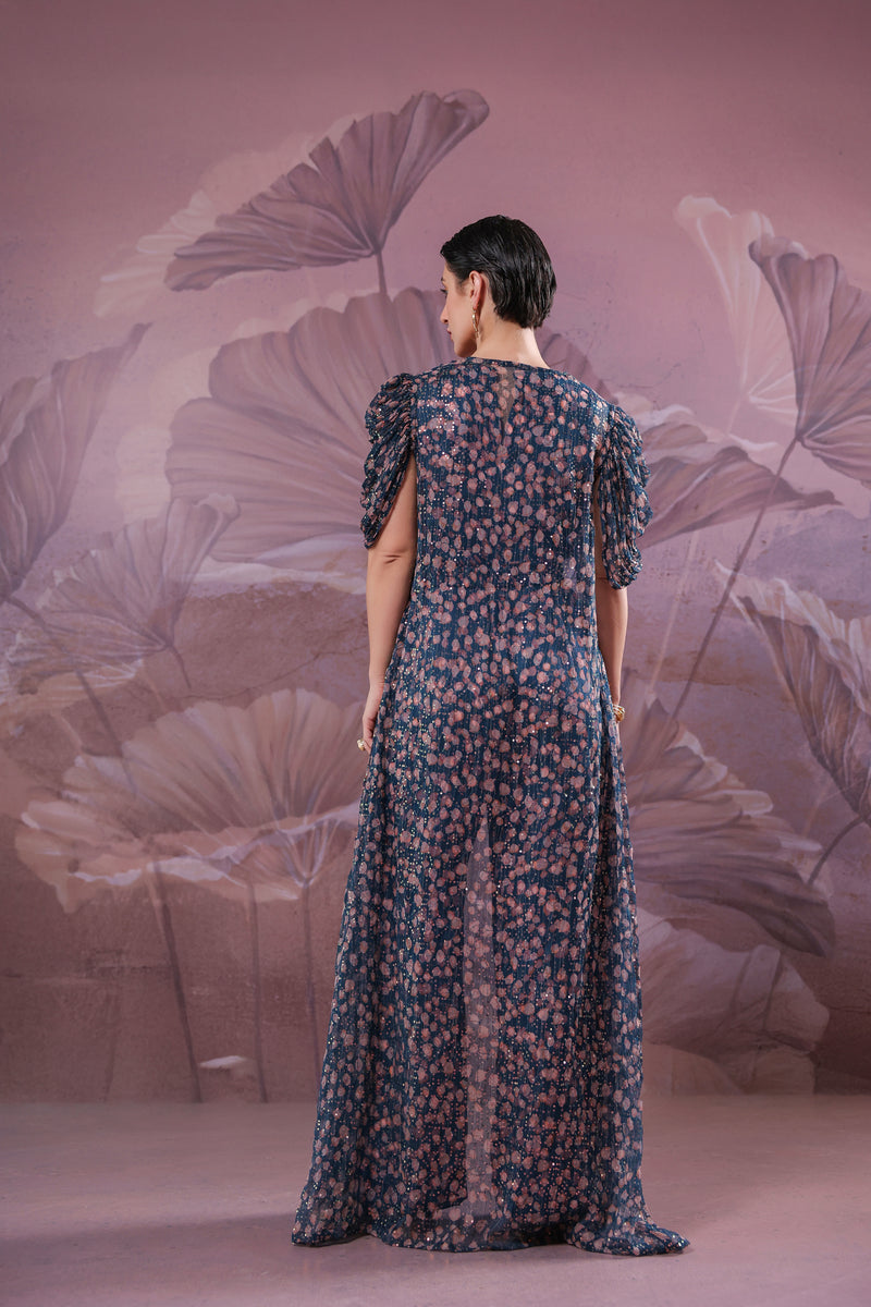 The Telegraph prussian blue cowl jumpsuit