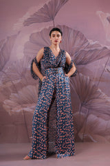 The Telegraph prussian blue cowl jumpsuit