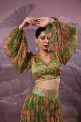 Avacado green phool bazar set
