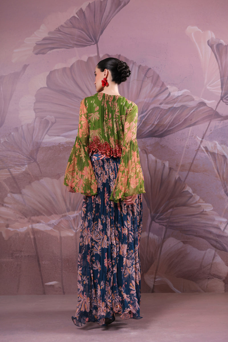 The gulaab pan skirt top set