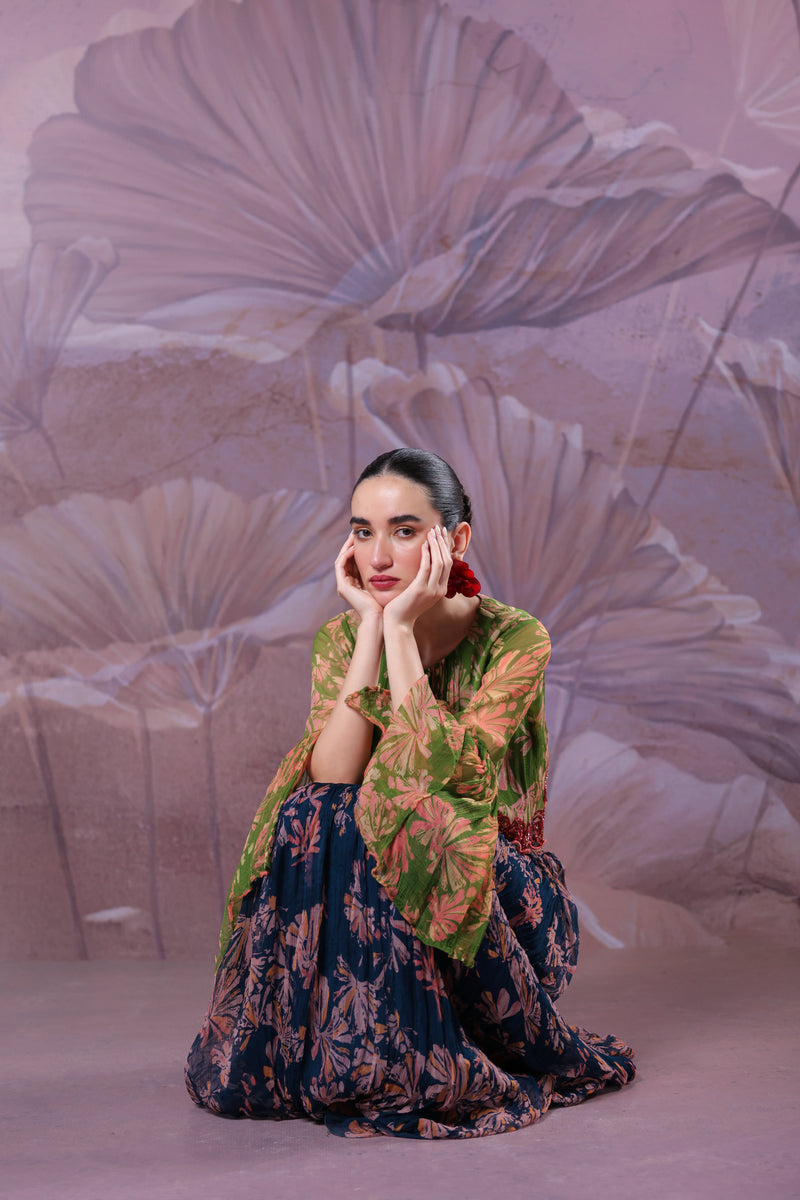 The gulaab pan skirt top set