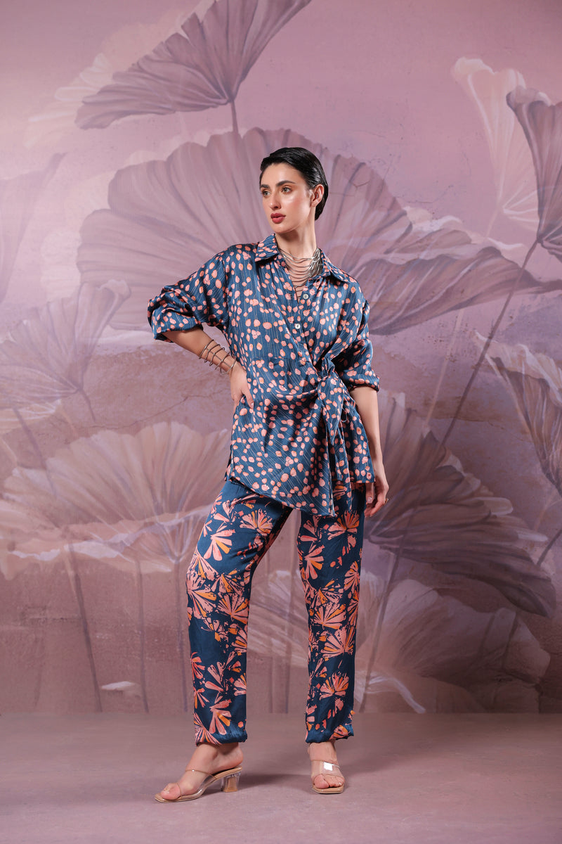 Prussian blue Chatterjee Co-ord set