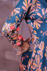 Ballygunge prussian blue tassel tunic set in