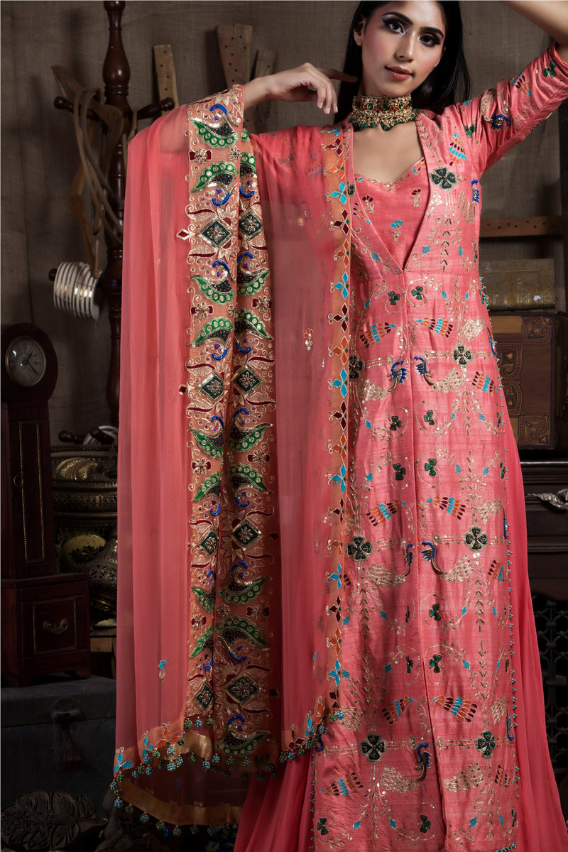 Vintage Jacket Lehenga Set-Indian wear-Pallavi Jaipur