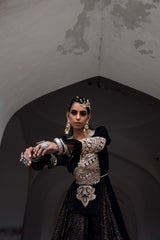 Black Tunic Kurta and Pant-Indo Western-Pallavi Jaipur