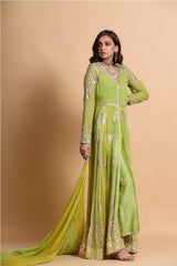 Green Pittan Embroidered Anarkali Set