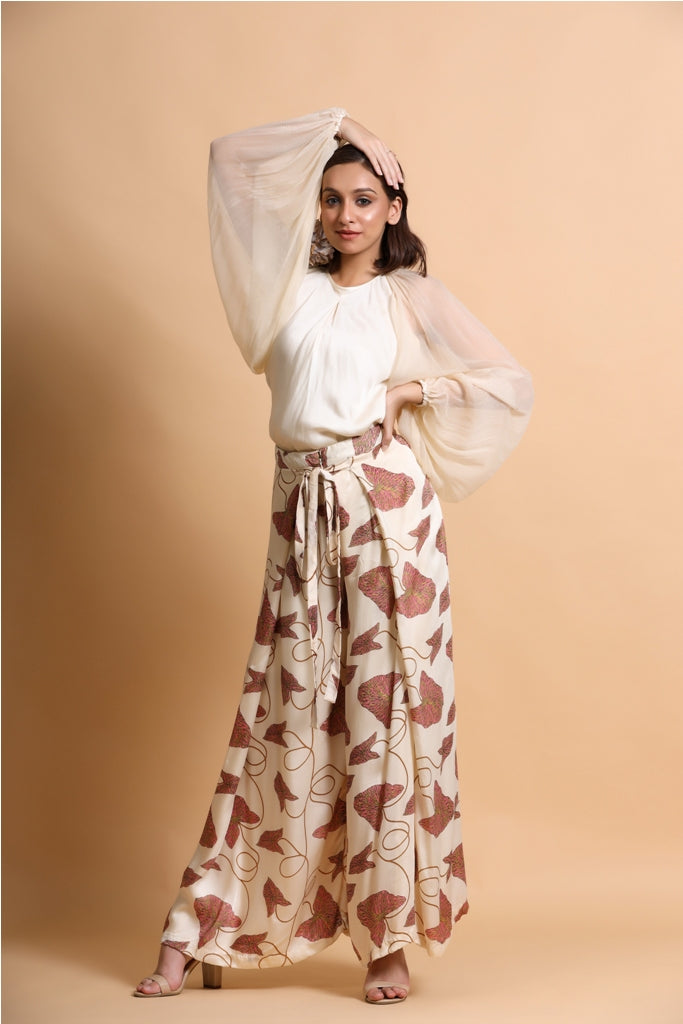 Fawn Wrap Pants and Balloon sleeve top