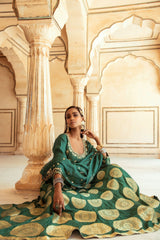 Heena Green Anarkali Sharara Set-Indian wear-Pallavi Jaipur