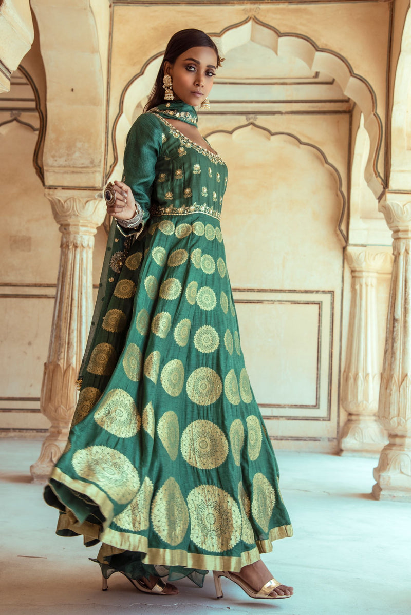 Buy Green Kurta Suit Sets for Women by Enchanted Drapes Online