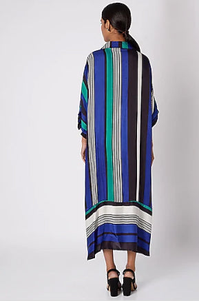 Peacock blue Asymmetrical Shift Dress