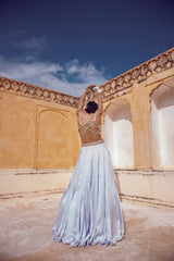Powder Blue Embroidered Lehenga Set