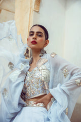 Powder Blue Embroidered Lehenga Set
