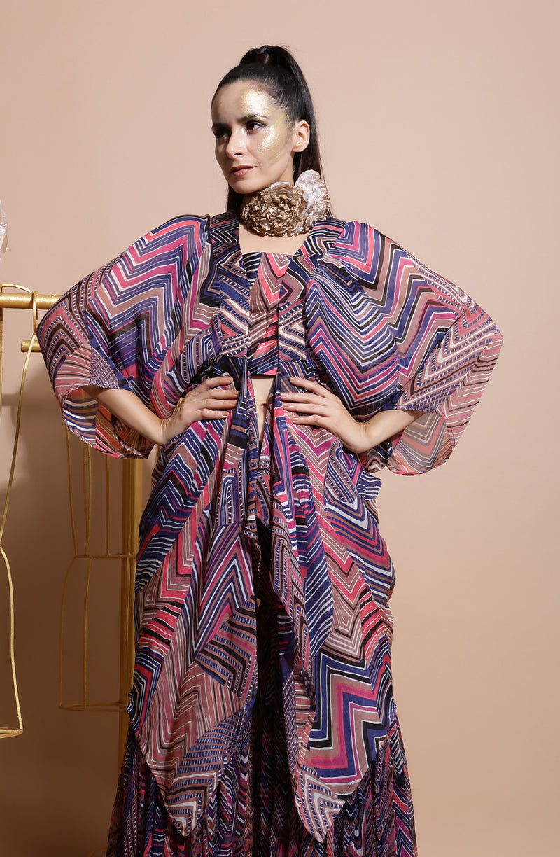 Navy leheriya box cape